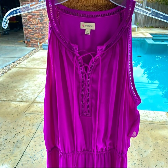 Cremieux Liam Lace Up Front Maxi Dress in Bright Mauve Women’s size small - Picture 2 of 8